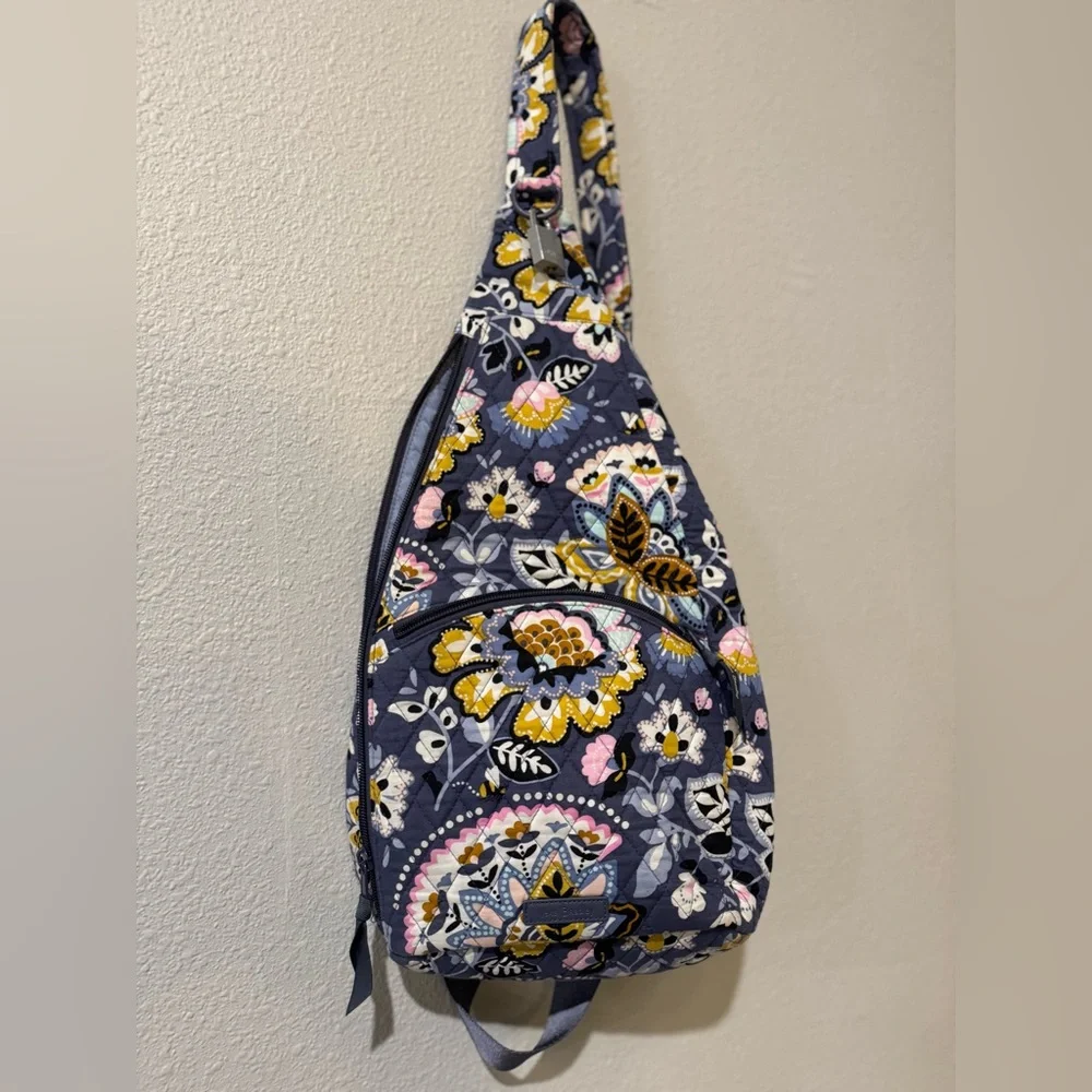 Vera Bradley Floral and Bee Patterned Sling Bag